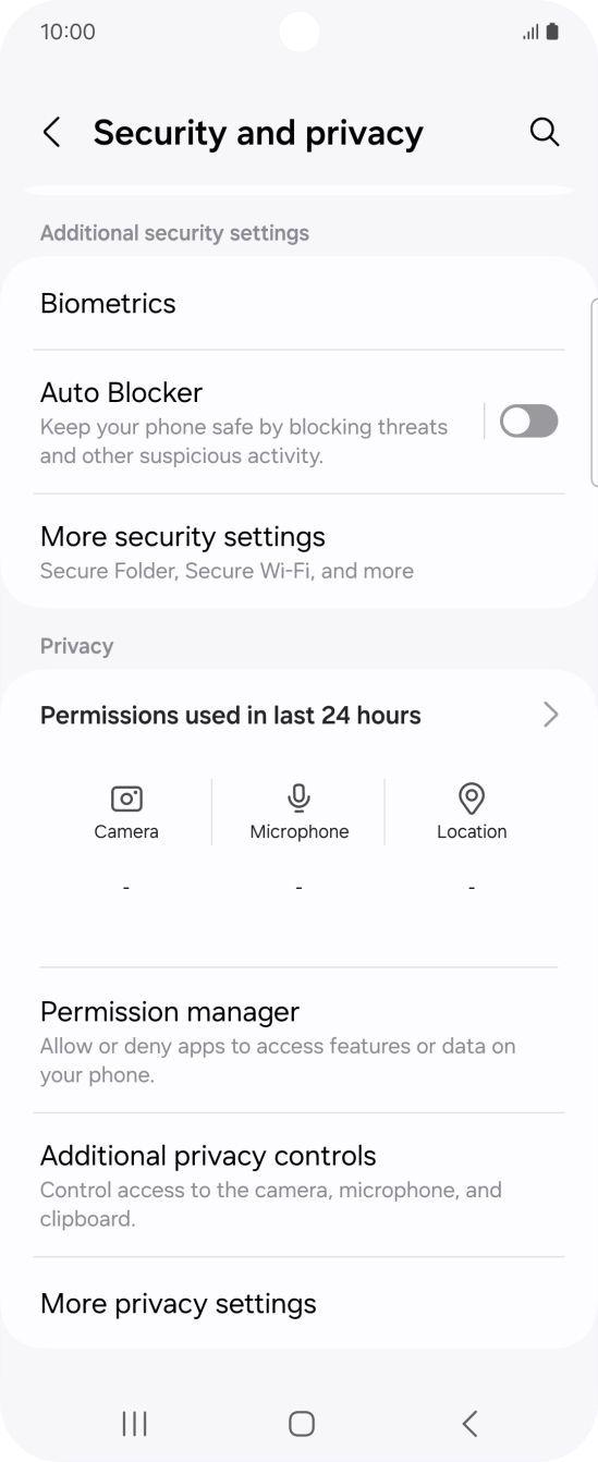 Press More security settings.