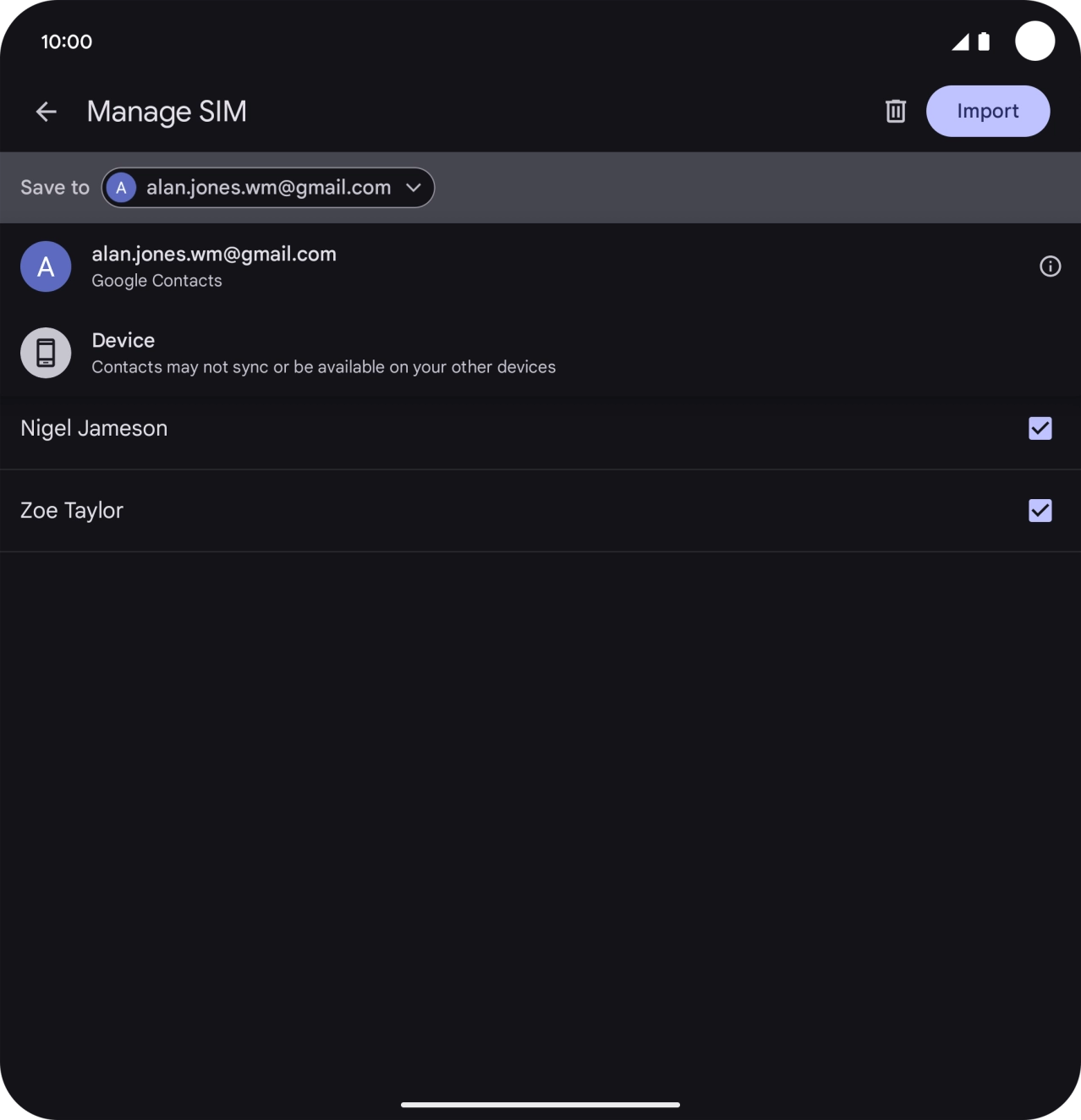 Press the required Google account. Press the required Google account.