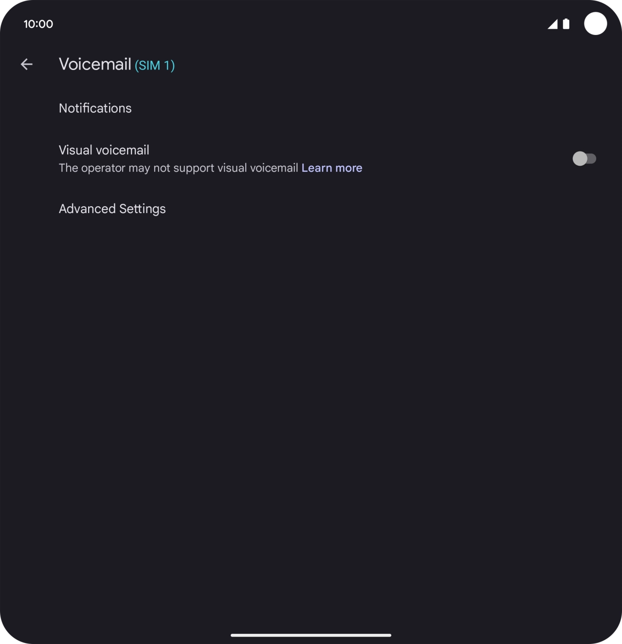Press Advanced Settings. Press Advanced Settings.
