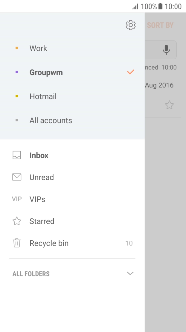 Press the settings icon. Press the settings icon.