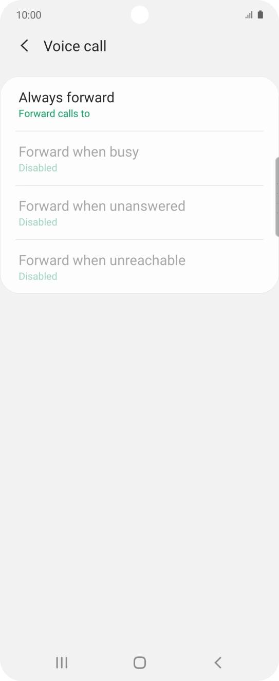 Press the required divert type.