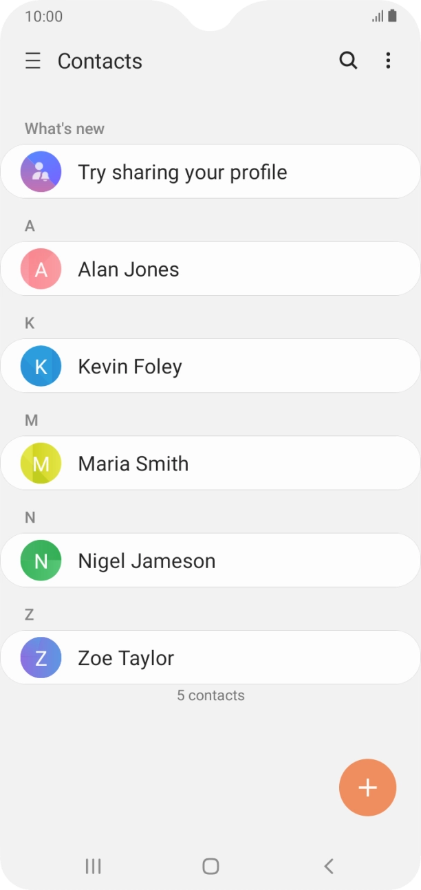 Press the new contact icon.