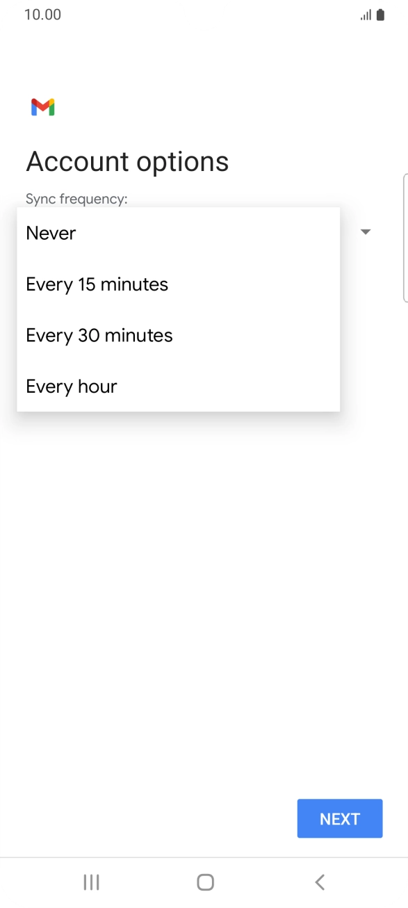 Press the required setting. Press the required setting.