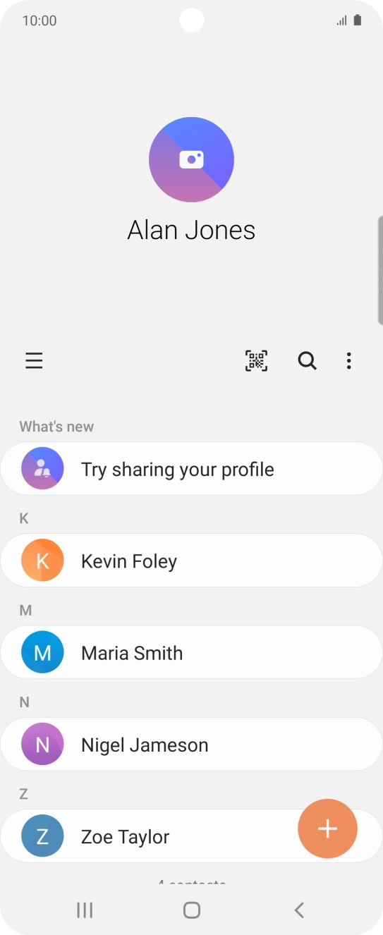Press the new contact icon.