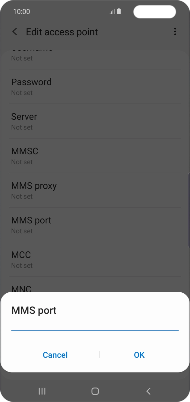 Key in 8080 and press OK.