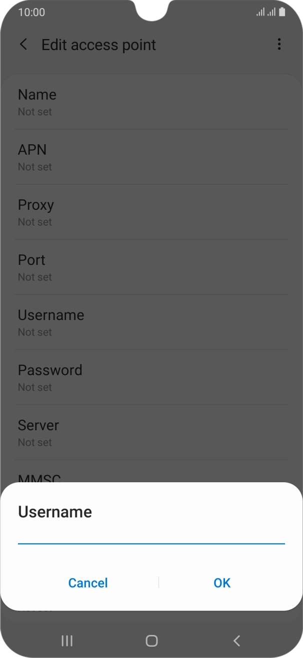 Key in o2wap and press OK.