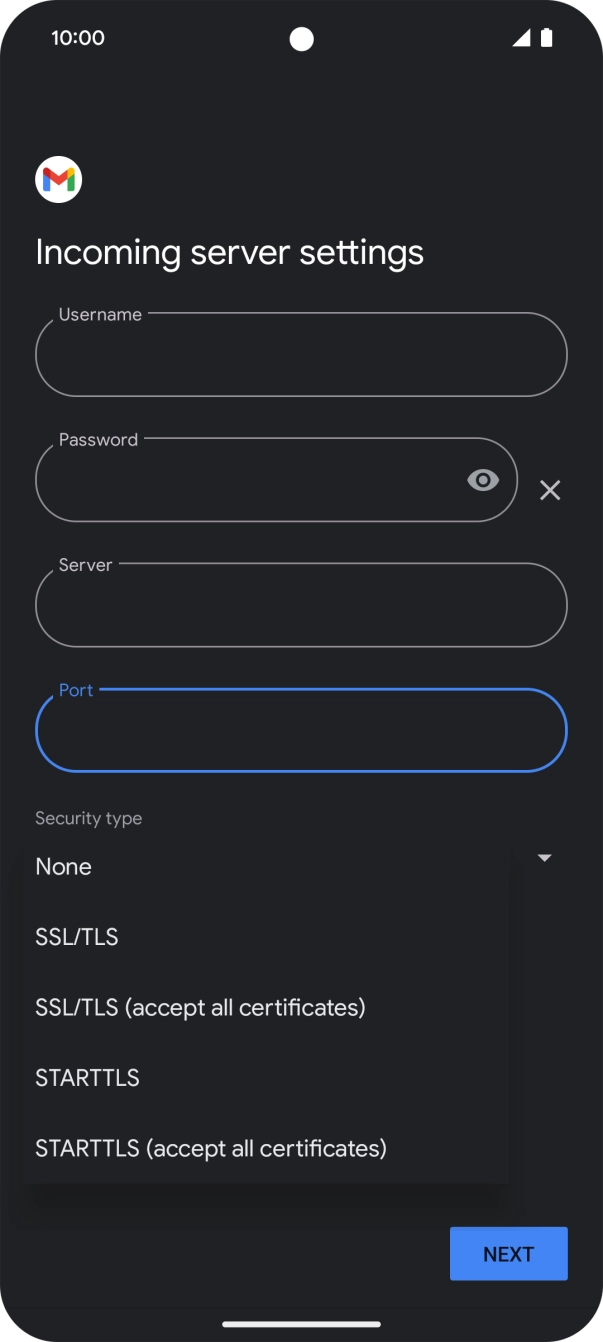 Press SSL/TLS. Press SSL/TLS.