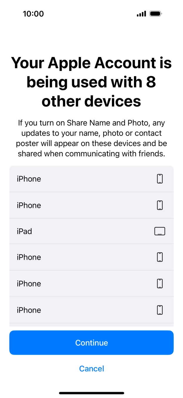 Press Continue. Press Continue.