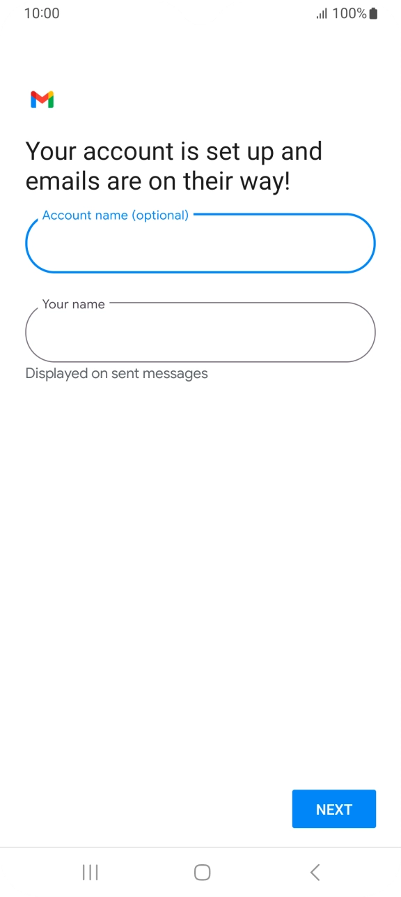 Press the field below 'Your name' and key in the required sender name. Press the field below 'Your name' and key in the required sender name.