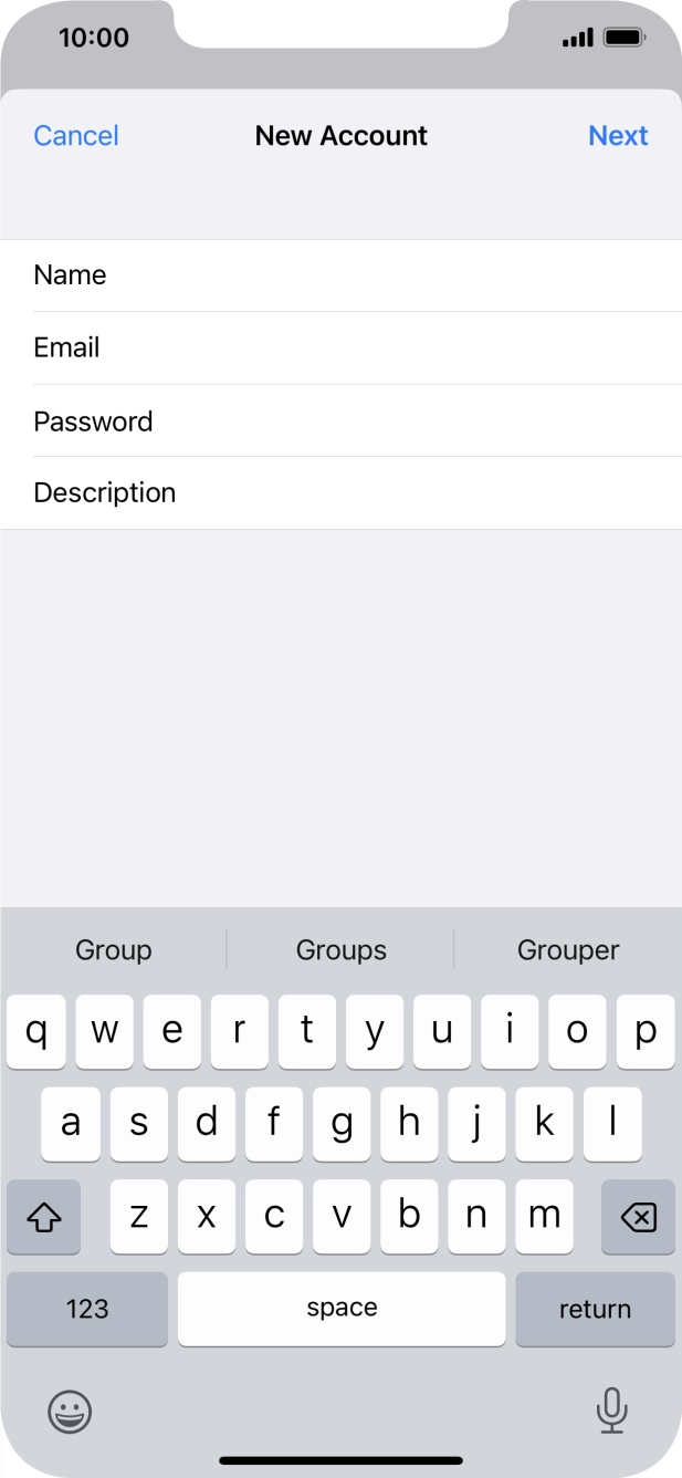 Press Description and key in the required name. Press Description and key in the required name.