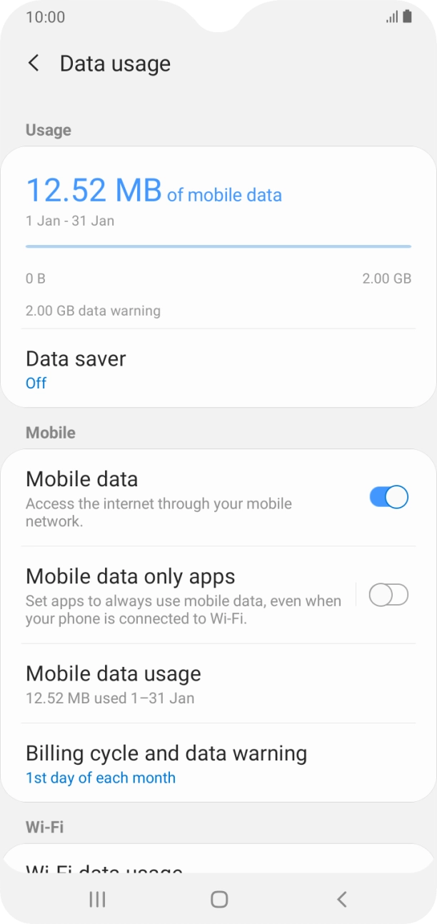 The total data usage is displayed.
