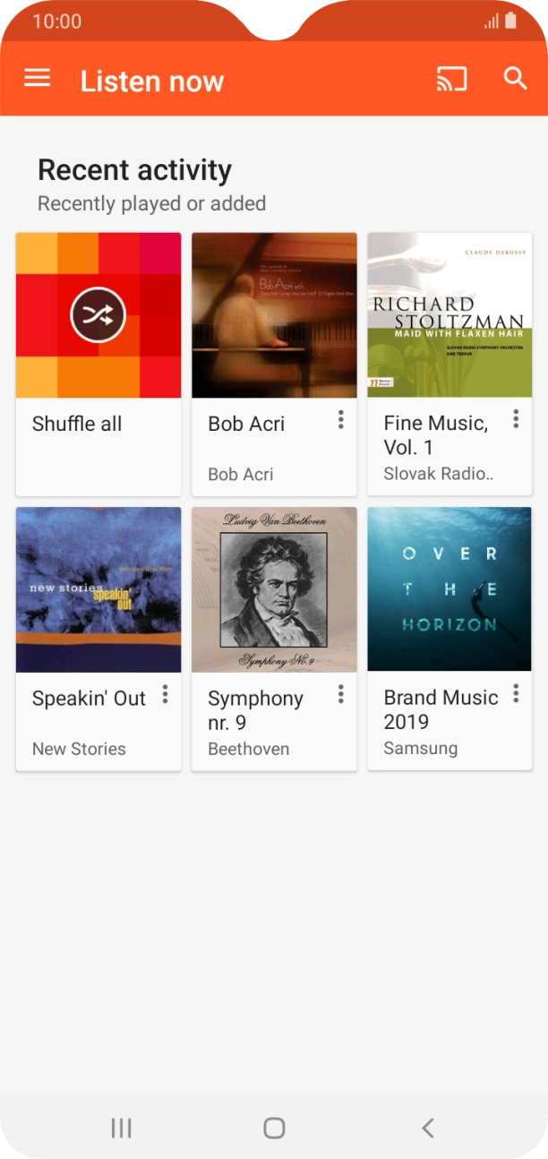 Slide your finger right starting from the left side of the screen.