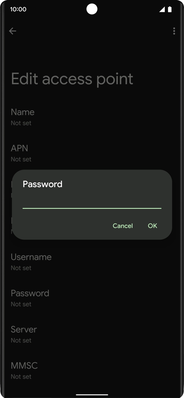 Key in p and press OK. Key in p and press OK.