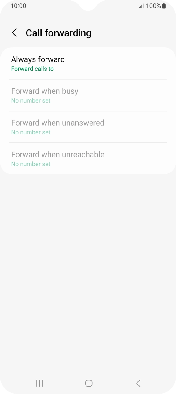 Press the required divert type.