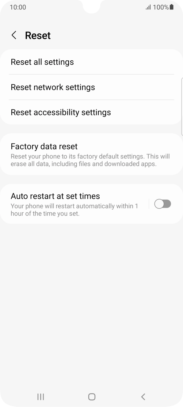 Press Factory data reset.