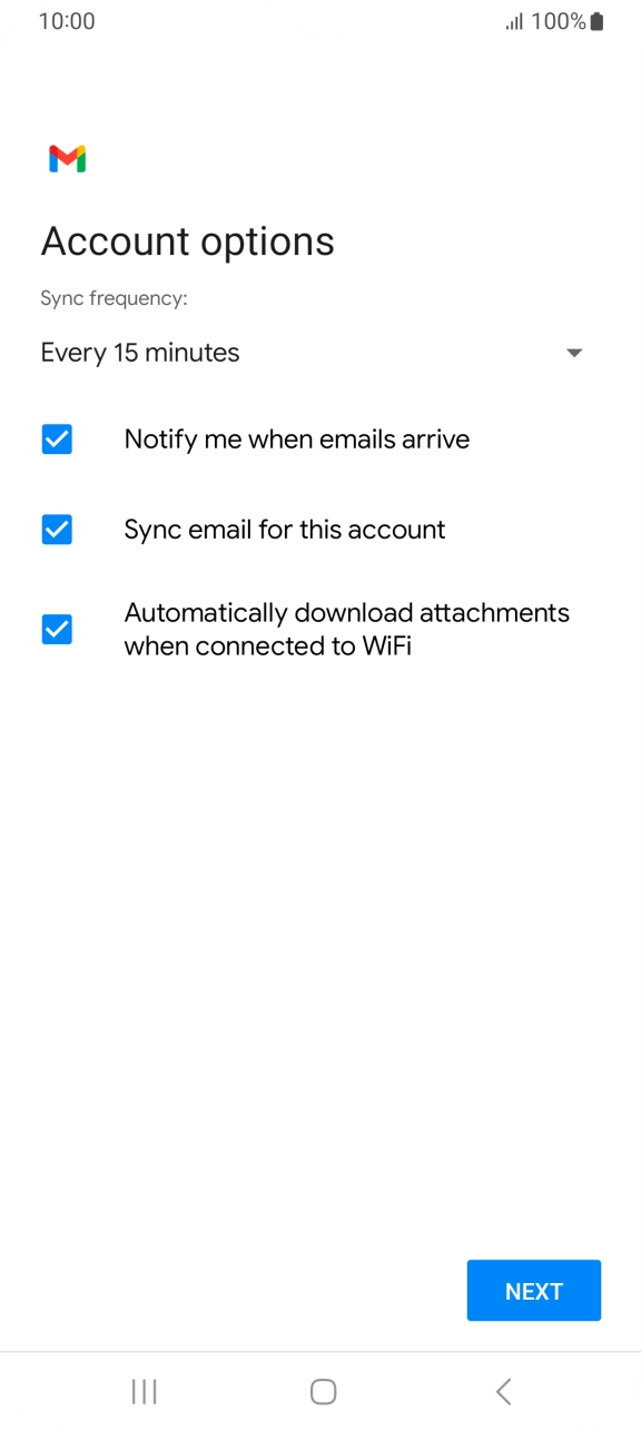 Press the drop down list below 'Sync frequency:'. Press the drop down list below 'Sync frequency:'.
