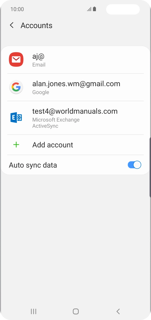 Press the indicator next to 'Auto sync data' to turn the function on or off.