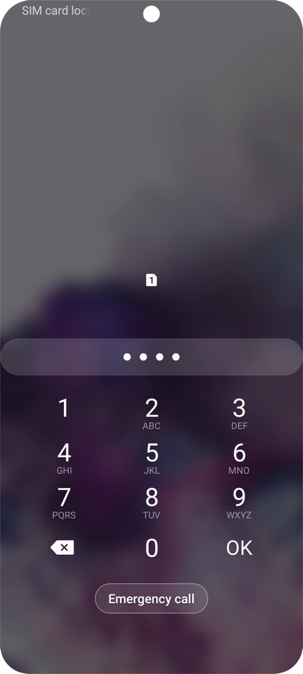 Key in your SIM PIN and press OK. The default SIM PIN is 0000.