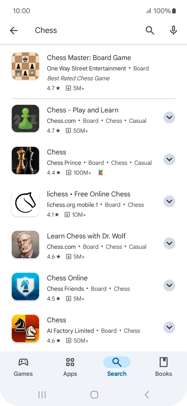 Press the required app. Press the required app.