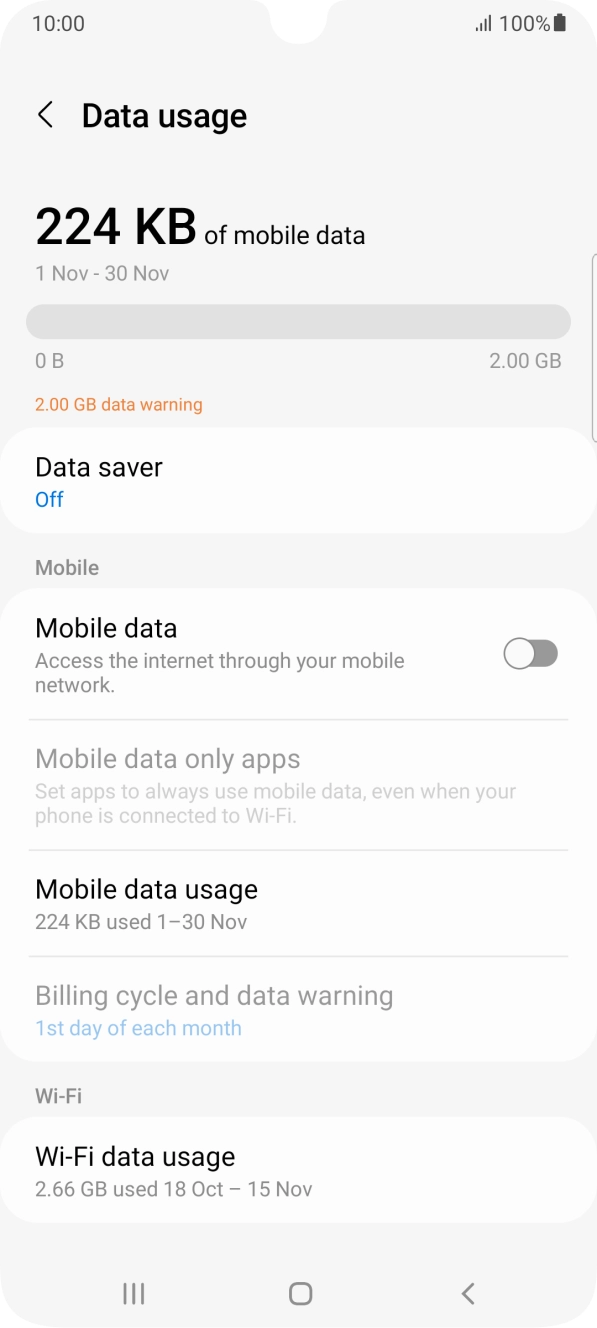The total data usage is displayed.