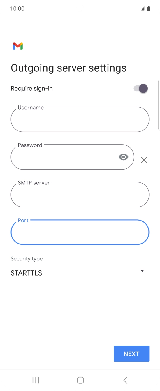 Press the drop down list below 'Security type'. Press the drop down list below 'Security type'.