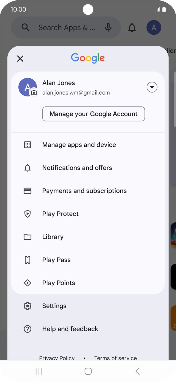 Press Manage apps and device.