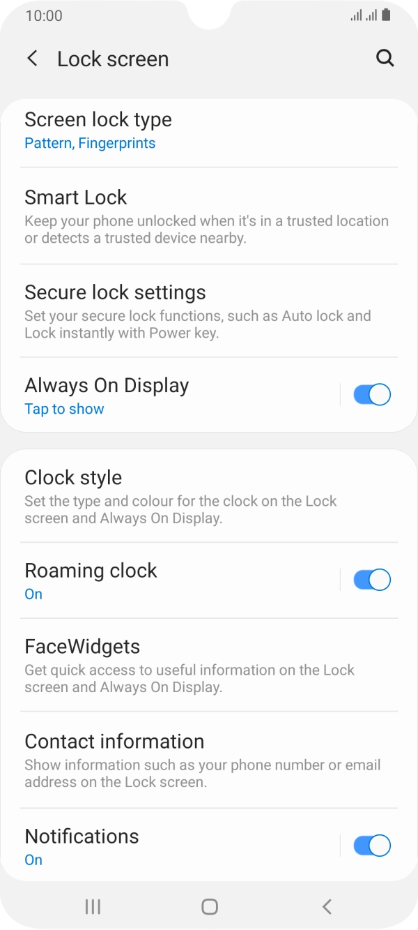 Press Screen lock type and key in the current phone lock code. Press Screen lock type and key in the current phone lock code.