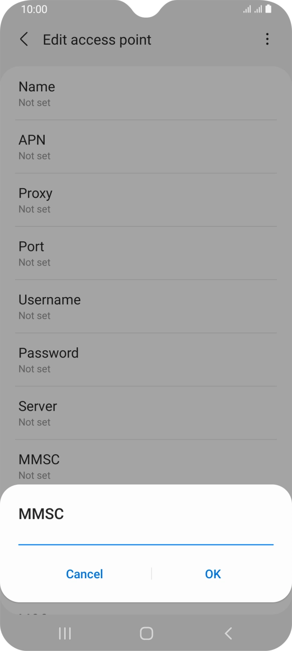 Key in http://mmsc.mms.o2.co.uk:8002 and press OK. Key in http://mmsc.mms.o2.co.uk:8002 and press OK.