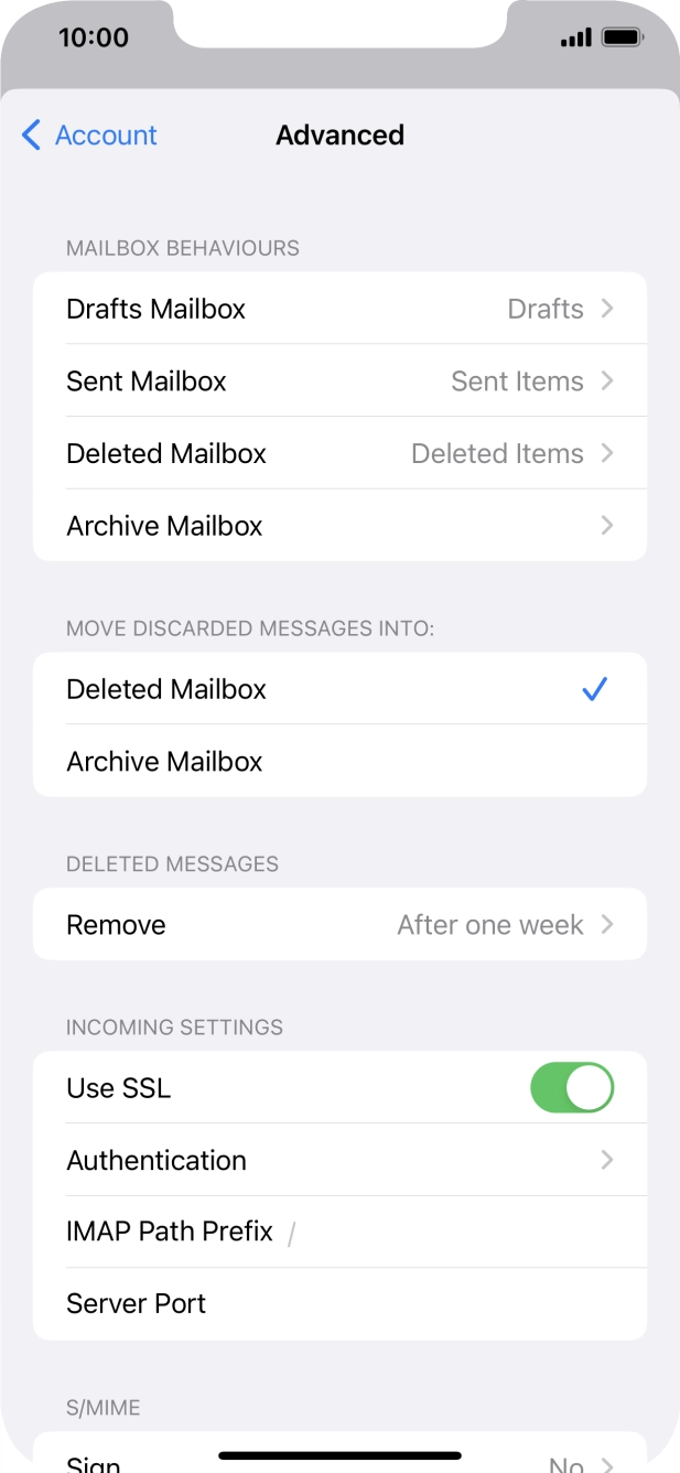 Press the indicator next to 'Use SSL' to turn off the function. Press the indicator next to 'Use SSL' to turn off the function.