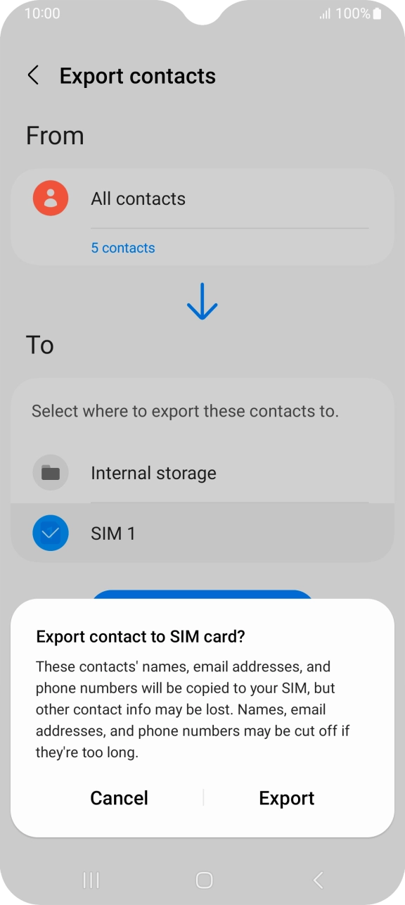 Press Export. Press Export.