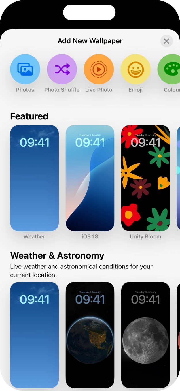 Press the required category and follow the instructions on the screen to select the required background image. Press the required category and follow the instructions on the screen to select the required background image.
