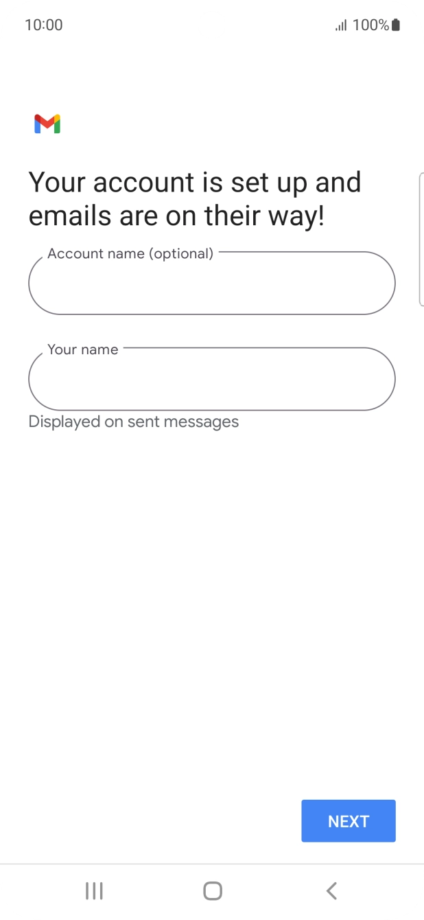 Press the field below 'Account name (optional)' and key in the required name.