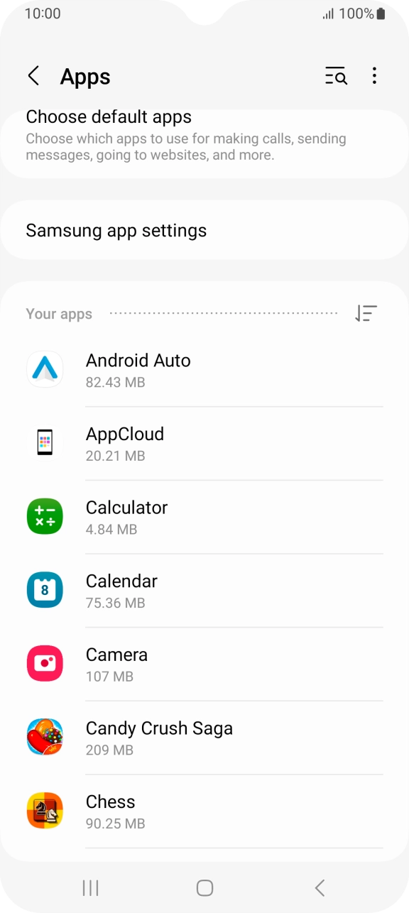 Press the required app.