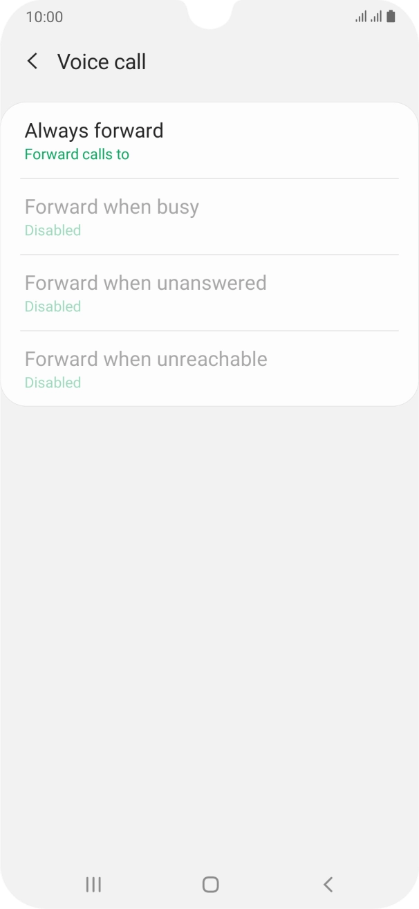 Press the required divert type.