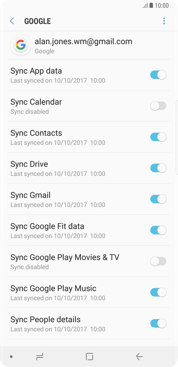 Press the indicator next to 'Sync Contacts' to turn on the function.