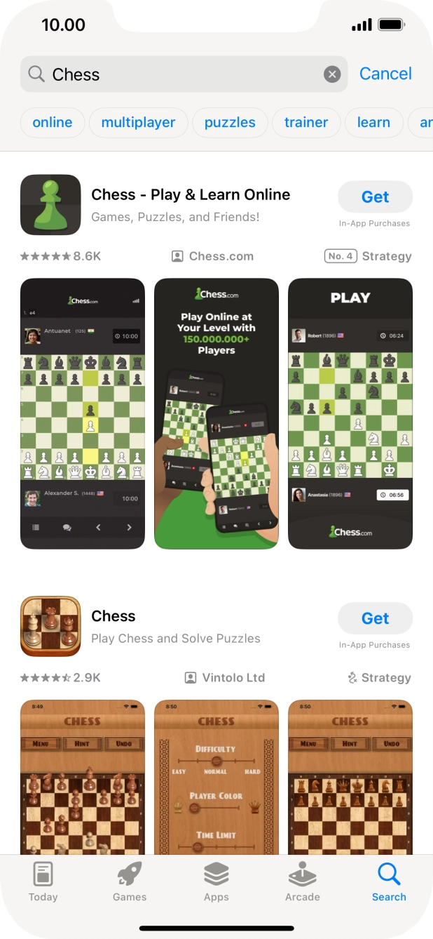 Press the required app.