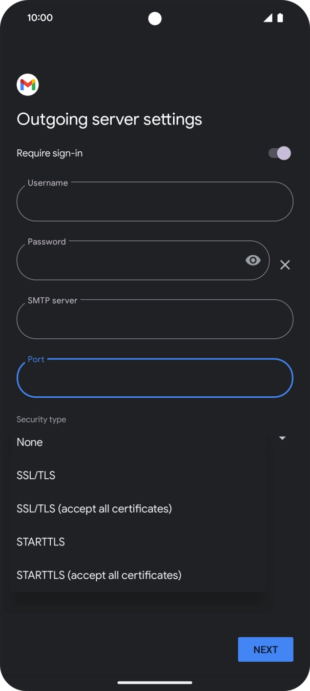 Press SSL/TLS. Press SSL/TLS.