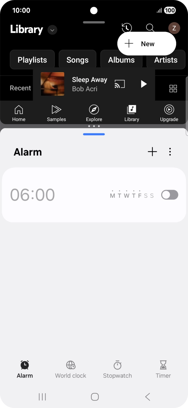 Drag up or down on the screen to adjust the application windows to the required size.