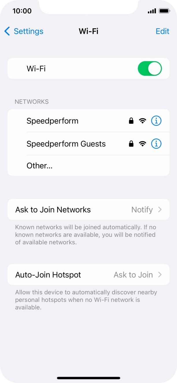 Press the required WiFi network and key in the password for the WiFi network.