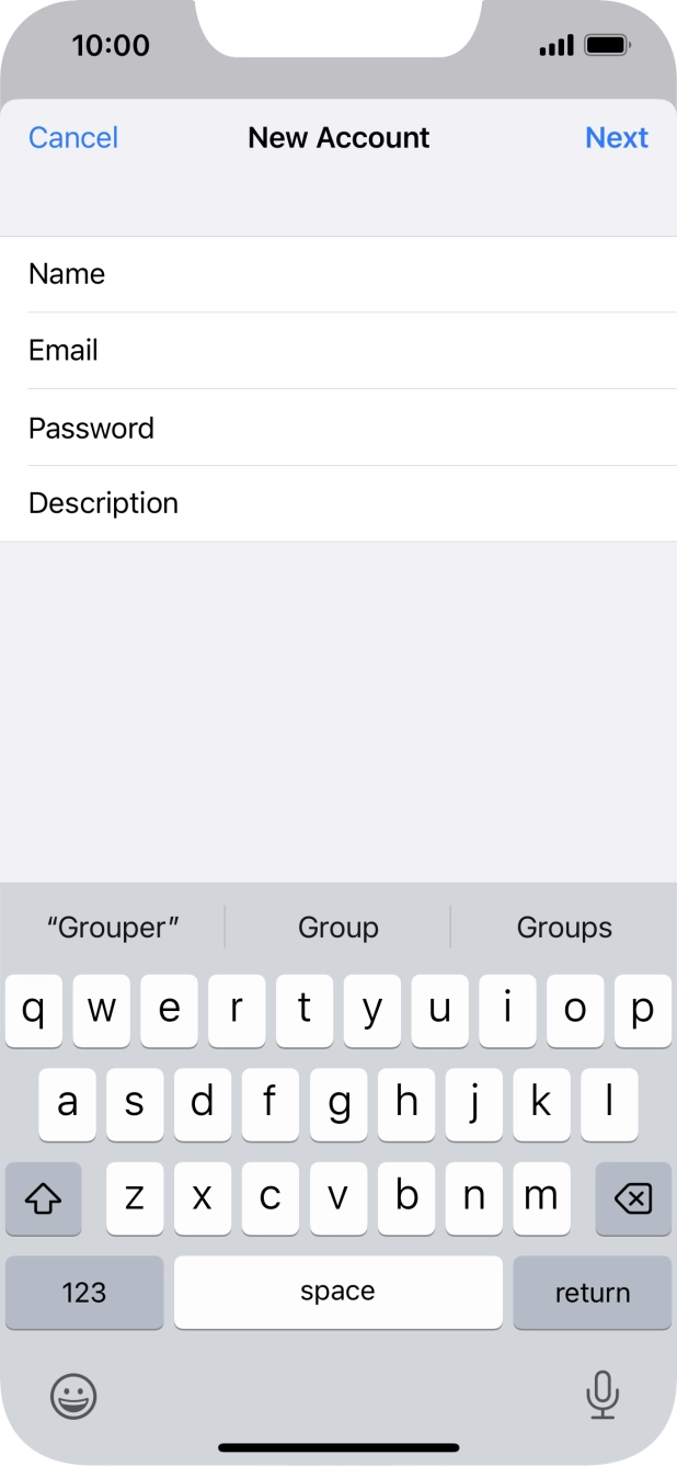 Press Description and key in the required name.