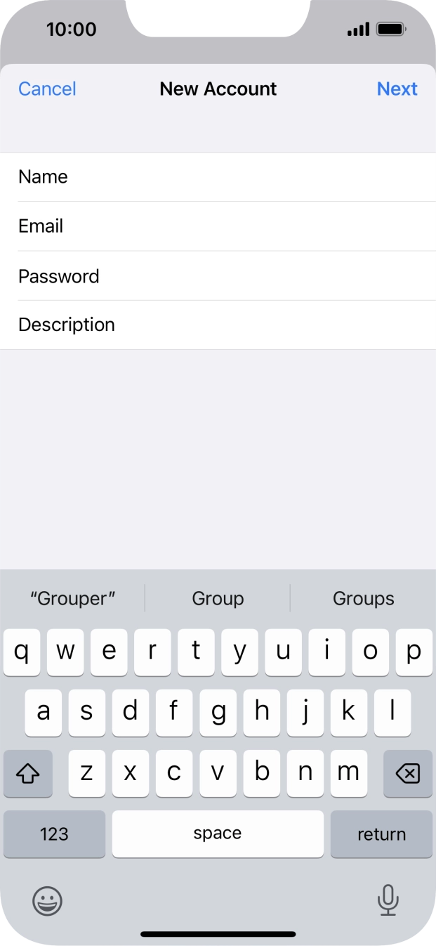 Press Description and key in the required name. Press Description and key in the required name.