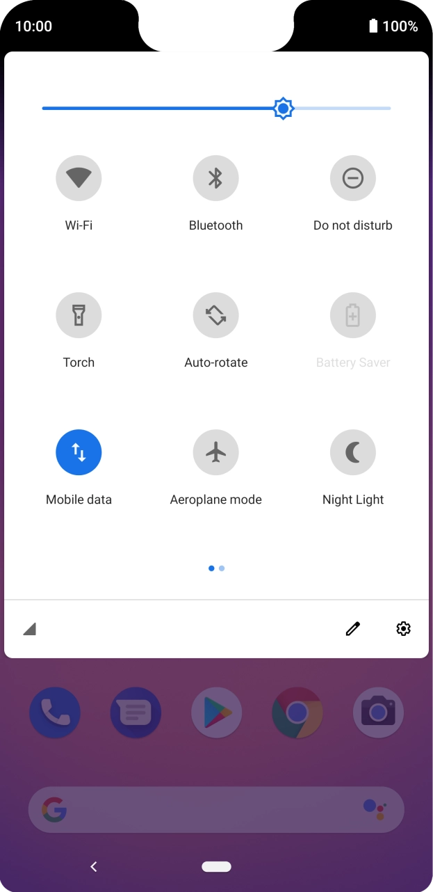 Press the settings icon. Press the settings icon.