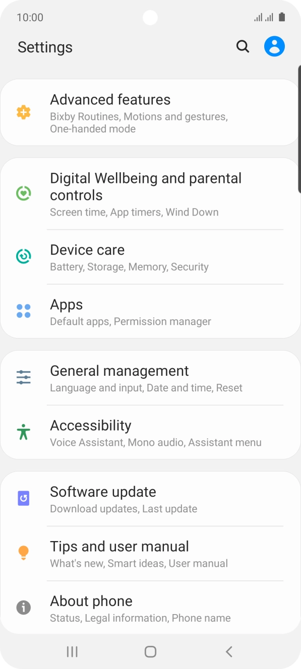 Press Software update.