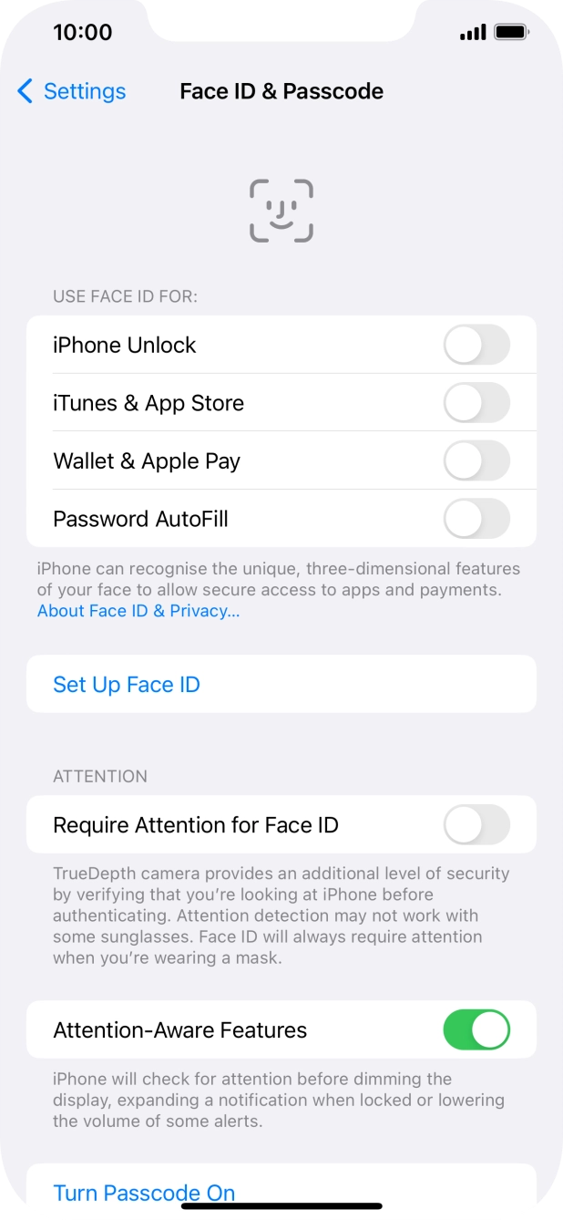 Press Set Up Face ID.