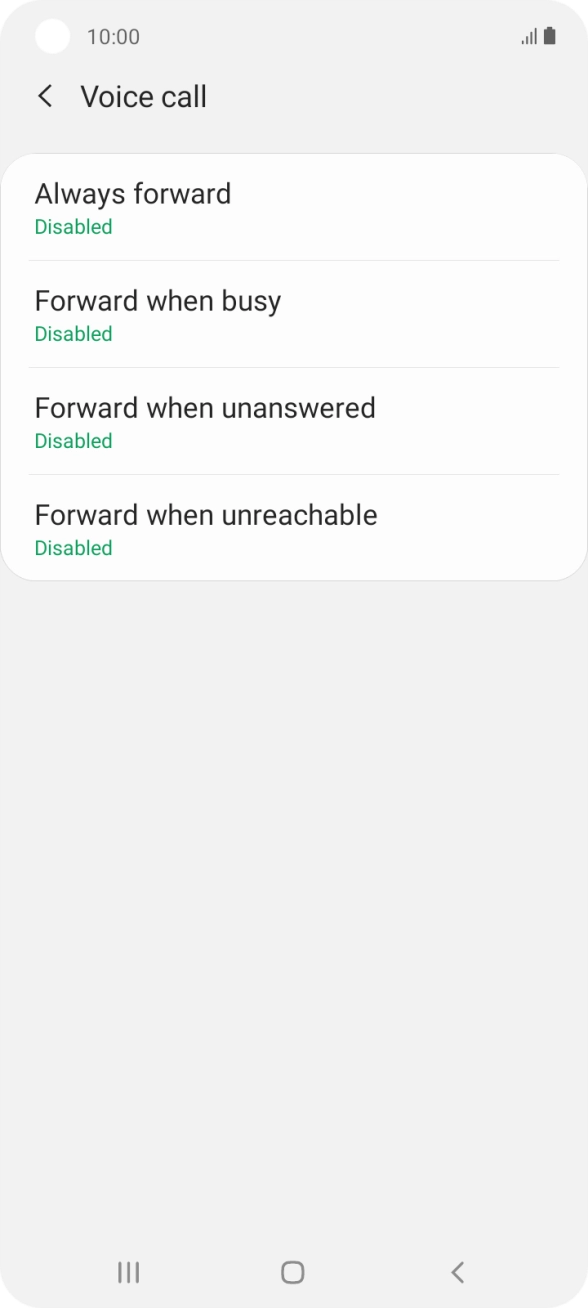 Press the required divert type.