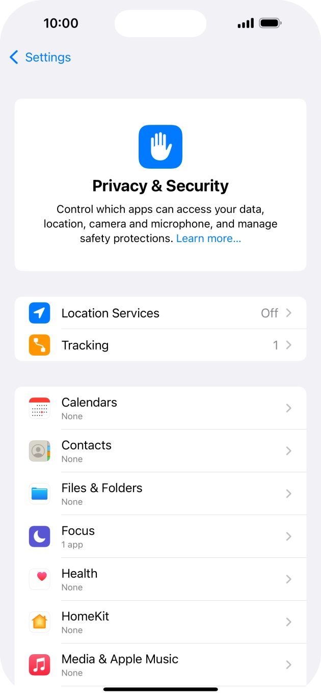 Press Location Services.
