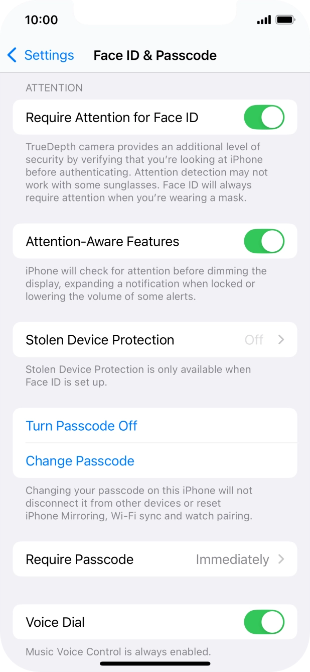 Press Turn Passcode Off and key in the lock code.