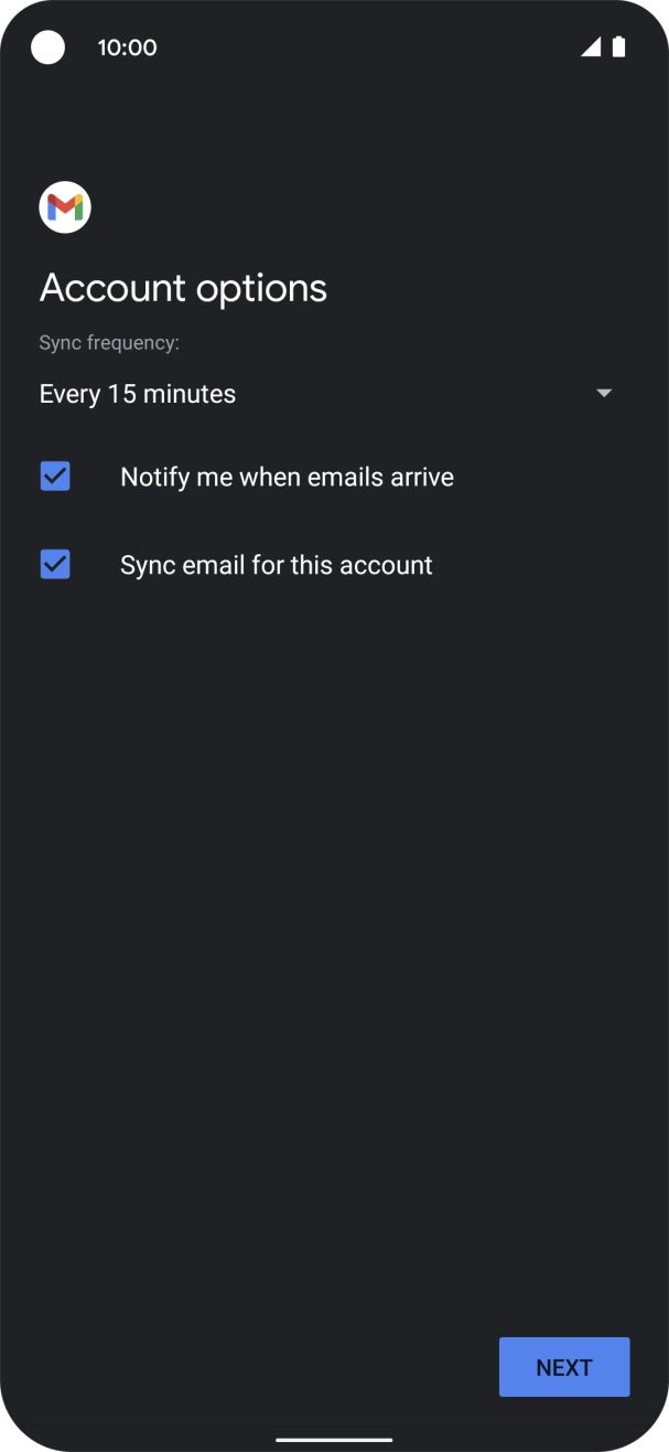 Press the drop down list below 'Sync frequency:'. Press the drop down list below 'Sync frequency:'.