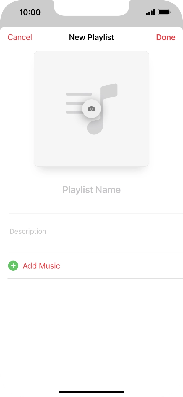 Press the text input field and key in a name for the playlist.