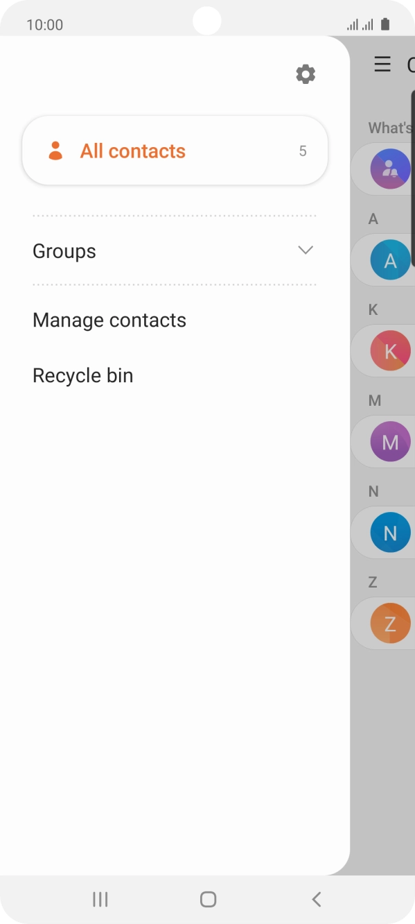 Press Manage contacts.